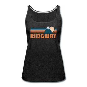 Ridgway, Colorado Women’s Tank Top - Retro Mountain Women’s Ridgway Tank Top - charcoal gray