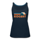 Ridgway, Colorado Women’s Tank Top - Retro Mountain Women’s Ridgway Tank Top - deep navy