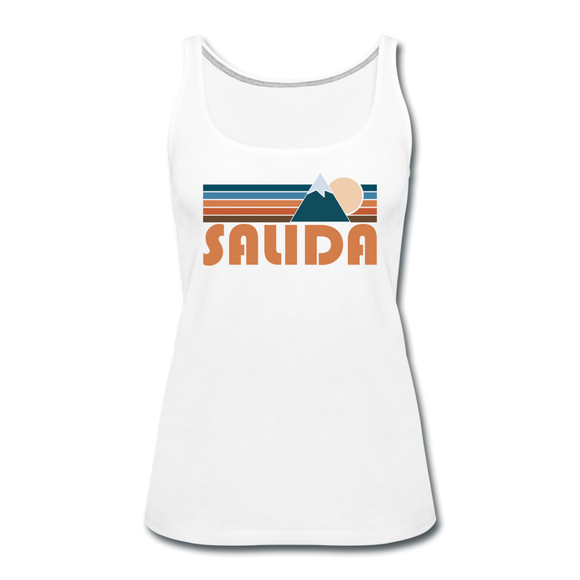 Salida, Colorado Women’s Tank Top - Retro Mountain Women’s Salida Tank Top - white