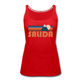 Salida, Colorado Women’s Tank Top - Retro Mountain Women’s Salida Tank Top - red