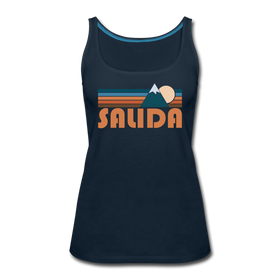 Salida, Colorado Women’s Tank Top - Retro Mountain Women’s Salida Tank Top - deep navy