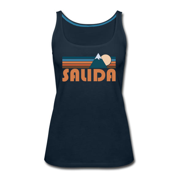 Salida, Colorado Women’s Tank Top - Retro Mountain Women’s Salida Tank Top - deep navy