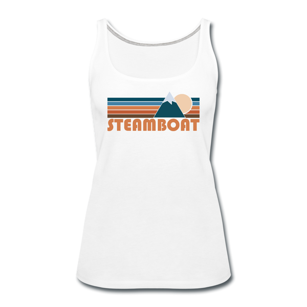 Steamboat, Colorado Women’s Tank Top - Retro Mountain Women’s Steamboat Tank Top - white