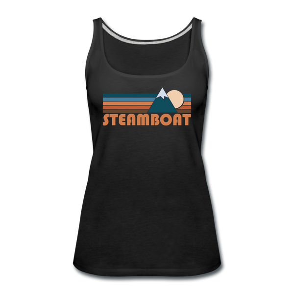 Steamboat, Colorado Women’s Tank Top - Retro Mountain Women’s Steamboat Tank Top - black