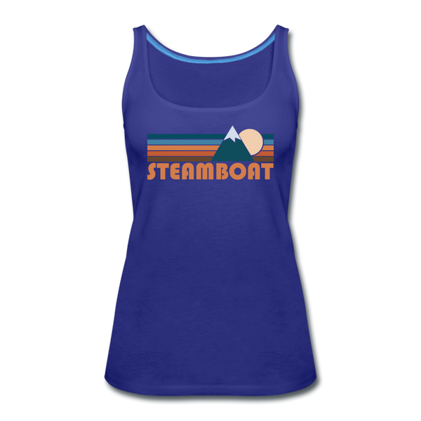 Steamboat, Colorado Women’s Tank Top - Retro Mountain Women’s Steamboat Tank Top - royal blue