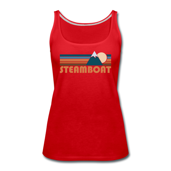 Steamboat, Colorado Women’s Tank Top - Retro Mountain Women’s Steamboat Tank Top - red