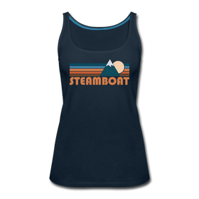 Steamboat, Colorado Women’s Tank Top - Retro Mountain Women’s Steamboat Tank Top - deep navy