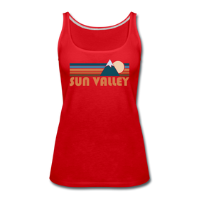 Sun Valley, Idaho Women’s Tank Top - Retro Mountain Women’s Sun Valley Tank Top - red