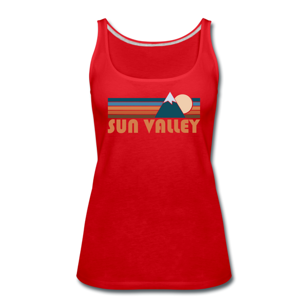 Sun Valley, Idaho Women’s Tank Top - Retro Mountain Women’s Sun Valley Tank Top - red