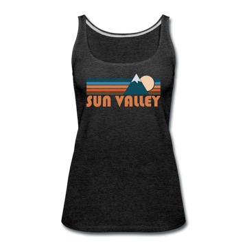 Sun Valley, Idaho Women’s Tank Top - Retro Mountain Women’s Sun Valley Tank Top - charcoal gray