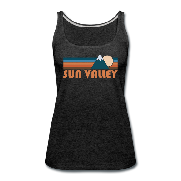Sun Valley, Idaho Women’s Tank Top - Retro Mountain Women’s Sun Valley Tank Top - charcoal gray
