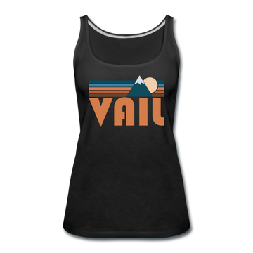 Vail, Colorado Women’s Tank Top - Retro Mountain Women’s Vail Tank Top - black