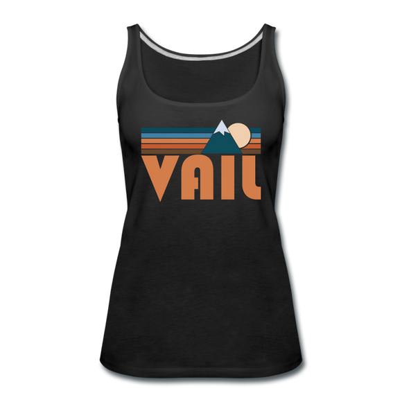 Vail, Colorado Women’s Tank Top - Retro Mountain Women’s Vail Tank Top - black