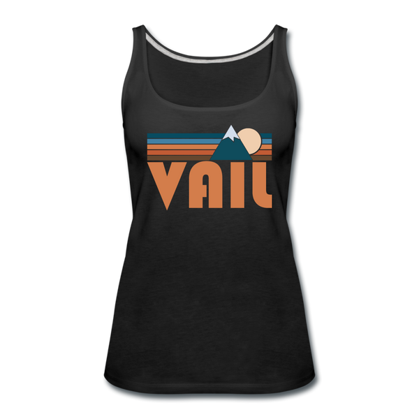 Vail, Colorado Women’s Tank Top - Retro Mountain Women’s Vail Tank Top - black