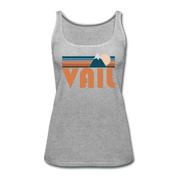 Vail, Colorado Women’s Tank Top - Retro Mountain Women’s Vail Tank Top - heather gray