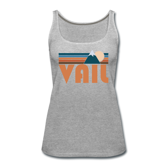 Vail, Colorado Women’s Tank Top - Retro Mountain Women’s Vail Tank Top - heather gray