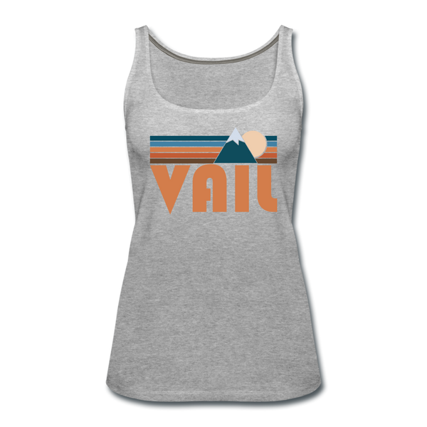 Vail, Colorado Women’s Tank Top - Retro Mountain Women’s Vail Tank Top - heather gray