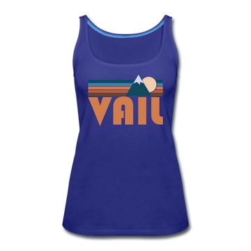 Vail, Colorado Women’s Tank Top - Retro Mountain Women’s Vail Tank Top - royal blue