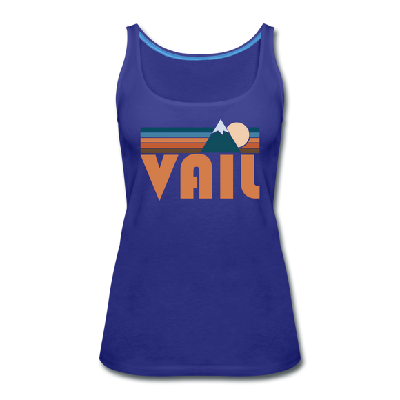 Vail, Colorado Women’s Tank Top - Retro Mountain Women’s Vail Tank Top - royal blue