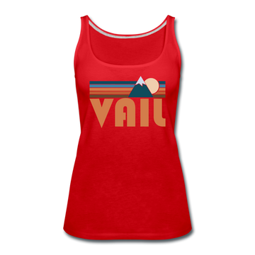 Vail, Colorado Women’s Tank Top - Retro Mountain Women’s Vail Tank Top - red