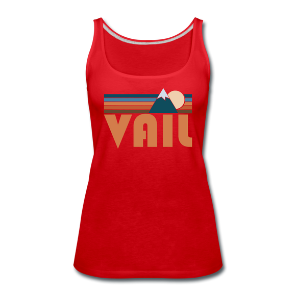 Vail, Colorado Women’s Tank Top - Retro Mountain Women’s Vail Tank Top - red