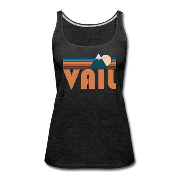 Vail, Colorado Women’s Tank Top - Retro Mountain Women’s Vail Tank Top - charcoal gray