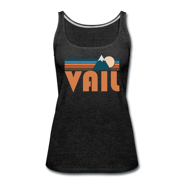 Vail, Colorado Women’s Tank Top - Retro Mountain Women’s Vail Tank Top - charcoal gray