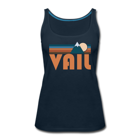 Vail, Colorado Women’s Tank Top - Retro Mountain Women’s Vail Tank Top - deep navy