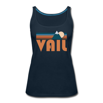 Vail, Colorado Women’s Tank Top - Retro Mountain Women’s Vail Tank Top - deep navy