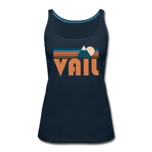 Vail, Colorado Women’s Tank Top - Retro Mountain Women’s Vail Tank Top - deep navy