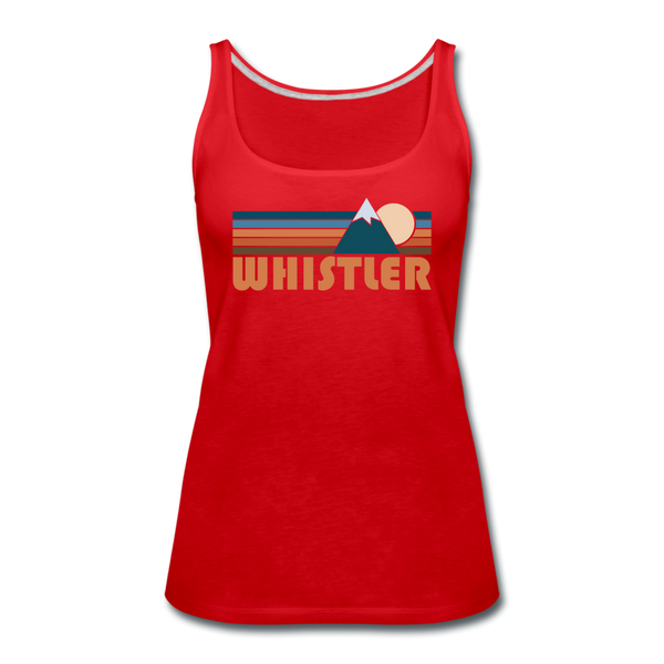 Whistler, Canada Women’s Tank Top - Retro Mountain Women’s Whistler Tank Top - red