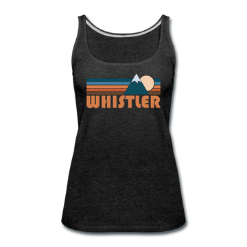 Whistler, Canada Women’s Tank Top - Retro Mountain Women’s Whistler Tank Top - charcoal gray
