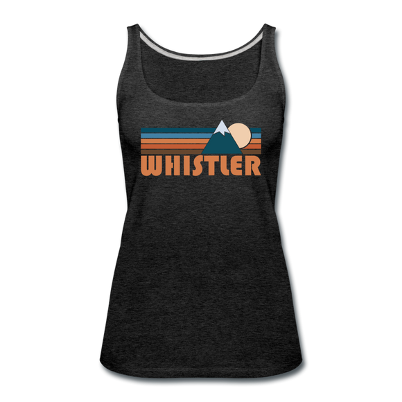 Whistler, Canada Women’s Tank Top - Retro Mountain Women’s Whistler Tank Top - charcoal gray