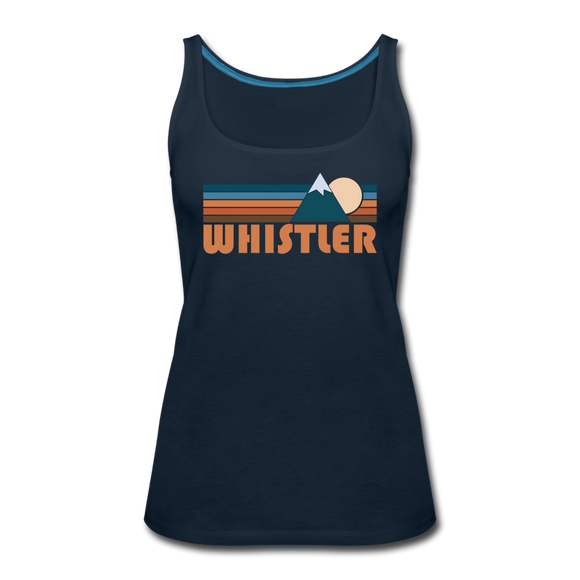 Whistler, Canada Women’s Tank Top - Retro Mountain Women’s Whistler Tank Top - deep navy