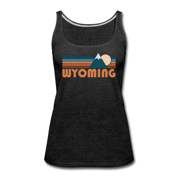 Wyoming Women’s Tank Top - Retro Mountain Women’s Wyoming Tank Top - charcoal gray