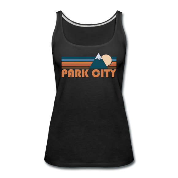 Park City, Utah Women’s Tank Top - Retro Mountain Women’s Park City Tank Top - black