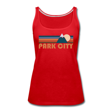 Park City, Utah Women’s Tank Top - Retro Mountain Women’s Park City Tank Top - red