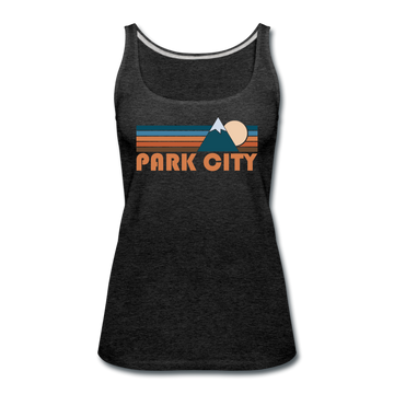 Park City, Utah Women’s Tank Top - Retro Mountain Women’s Park City Tank Top - charcoal gray
