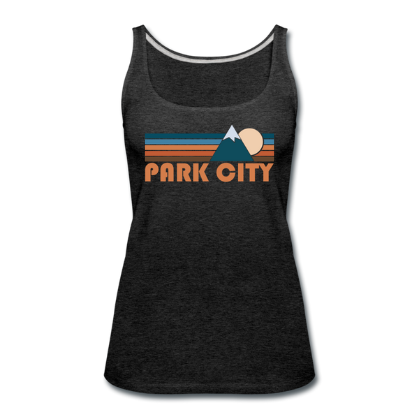 Park City, Utah Women’s Tank Top - Retro Mountain Women’s Park City Tank Top - charcoal gray