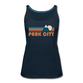 Park City, Utah Women’s Tank Top - Retro Mountain Women’s Park City Tank Top - deep navy