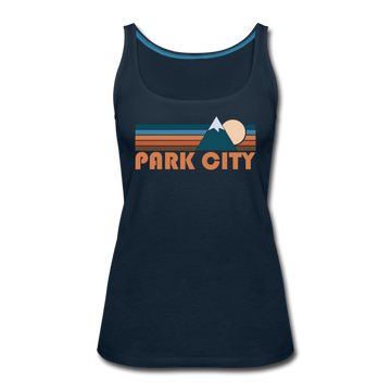 Park City, Utah Women’s Tank Top - Retro Mountain Women’s Park City Tank Top - deep navy