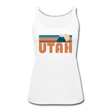 Utah Women’s Tank Top - Retro Mountain Women’s Utah Tank Top - white