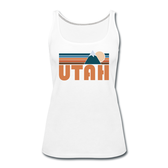 Utah Women’s Tank Top - Retro Mountain Women’s Utah Tank Top - white
