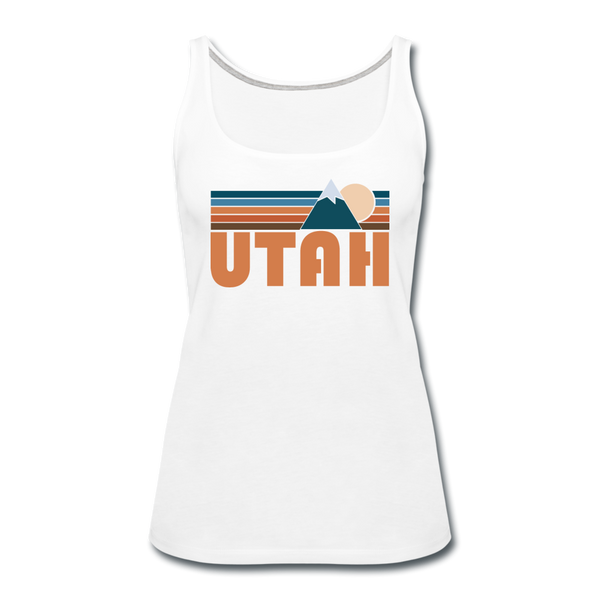 Utah Women’s Tank Top - Retro Mountain Women’s Utah Tank Top - white
