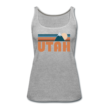 Utah Women’s Tank Top - Retro Mountain Women’s Utah Tank Top - heather gray