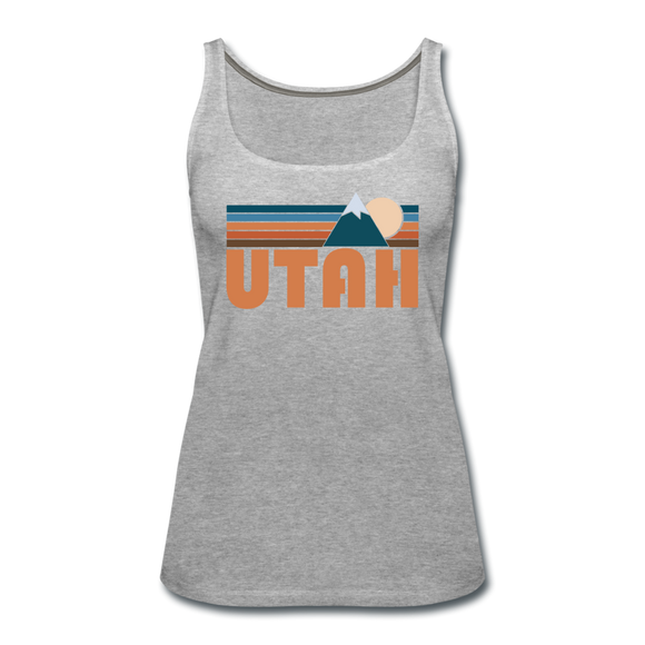 Utah Women’s Tank Top - Retro Mountain Women’s Utah Tank Top - heather gray