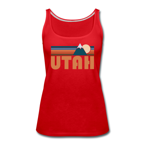 Utah Women’s Tank Top - Retro Mountain Women’s Utah Tank Top - red
