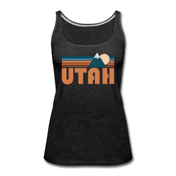 Utah Women’s Tank Top - Retro Mountain Women’s Utah Tank Top - charcoal gray