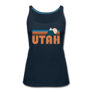 Utah Women’s Tank Top - Retro Mountain Women’s Utah Tank Top - deep navy