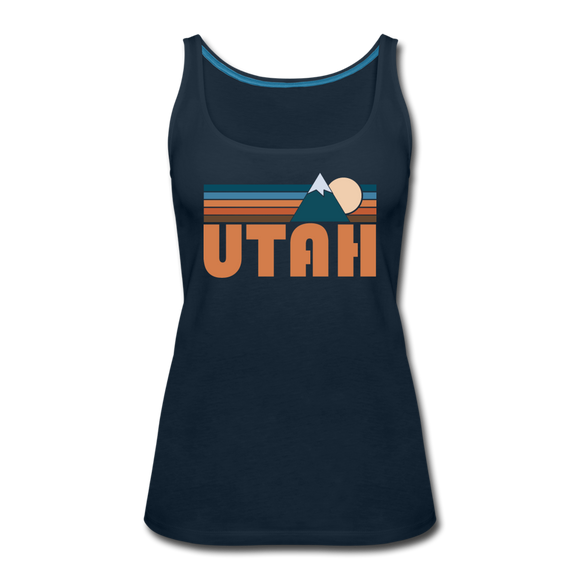 Utah Women’s Tank Top - Retro Mountain Women’s Utah Tank Top - deep navy